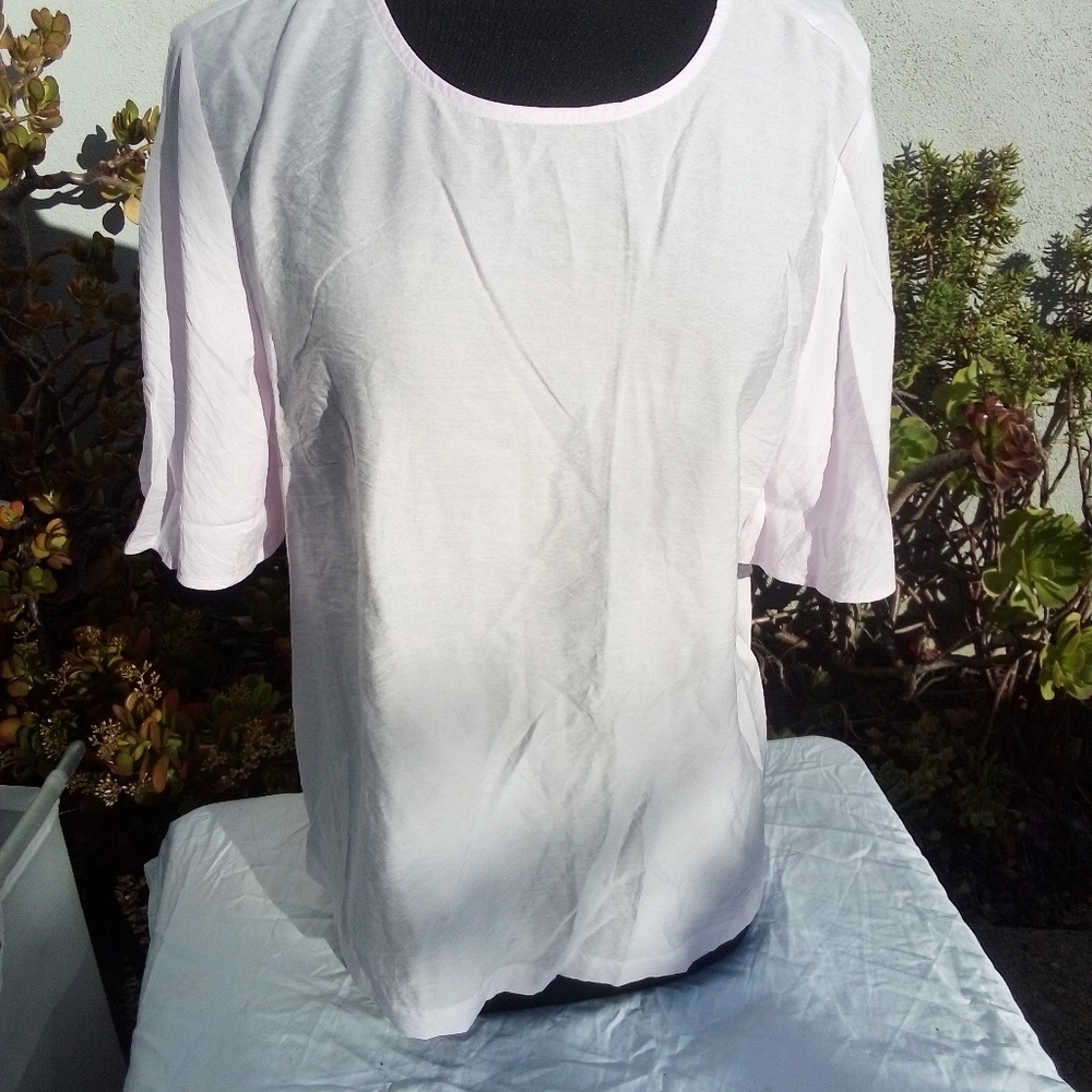 A new day top blouse light pink and cute as can be size Large